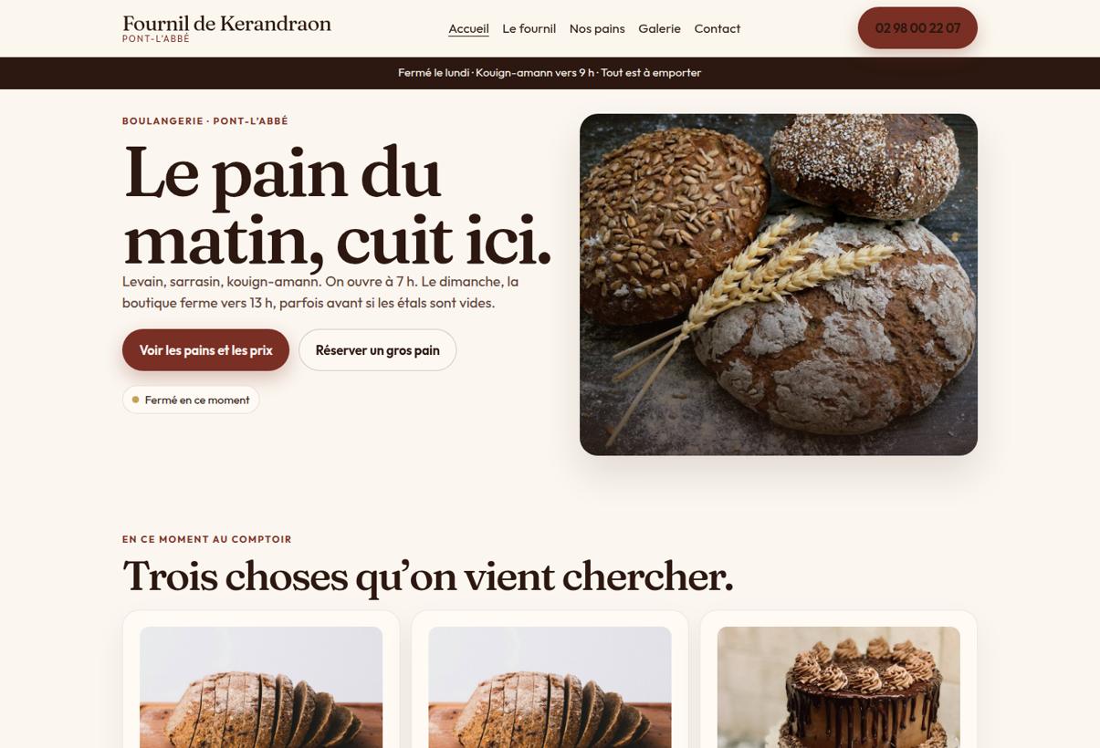 Aperçu du site Fournil de Kerandraon